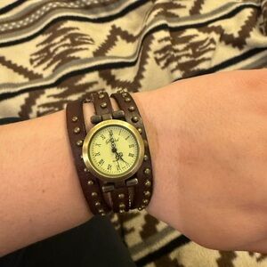Leather wrap watch
